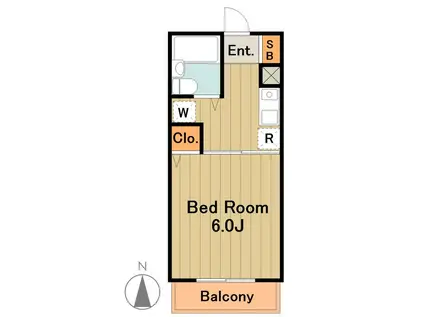 エトワール多摩(1K/1階)の間取り写真