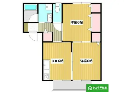 ロマネスク大石町(2DK/1階)の間取り写真