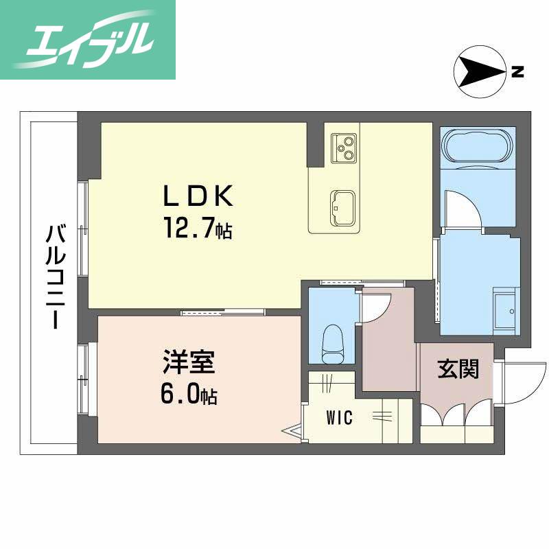ＪＲ山陽本線 岡山駅 徒歩10分 2階建 新築(1LDK/2階)の間取り写真