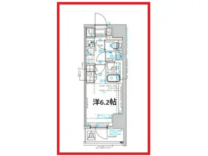 ディップス亀有駅前(1K/4階)の間取り写真