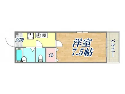 フレンズA棟(1K/3階)の間取り写真