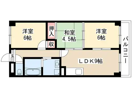 レジディア日比野(3LDK/14階)の間取り写真
