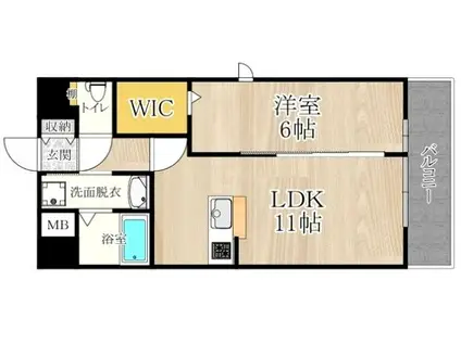 フェリシア宮町(1LDK/4階)の間取り写真