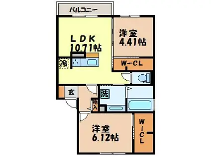 プルミエール(2LDK/2階)の間取り写真