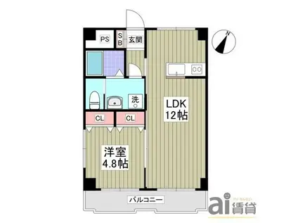 リブレス所沢緑町(1LDK/2階)の間取り写真