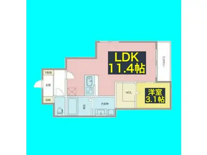 PATRIA高畑(1LDK/1階)の間取り写真