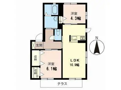 シャーメゾンコモド(2LDK/1階)の間取り写真