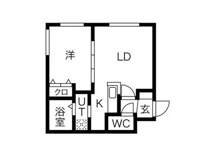 GARY(1LDK/2階)の間取り写真