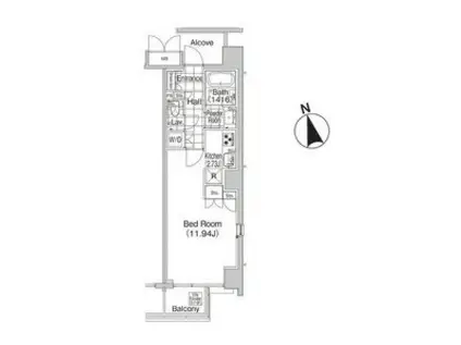 LGENTE VALU麻布十番/ルジェンテバリュ麻布十番(ワンルーム/6階)の間取り写真