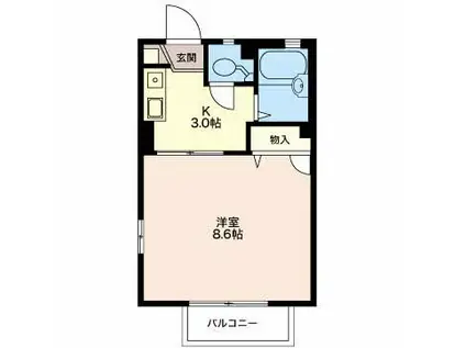 ウエストコート(1K/1階)の間取り写真