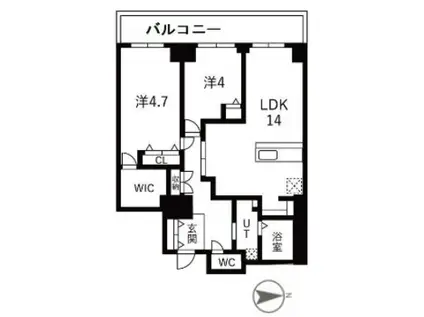 シティコート目黒4号棟 4(2SLDK/8階)の間取り写真
