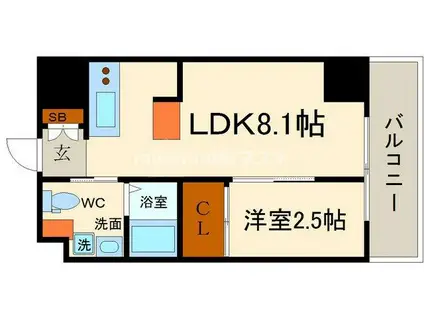 アイボリーポワント難波ウエスト(1LDK/6階)の間取り写真