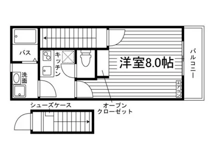 CASA GRANDE東岡山(1K/2階)の間取り写真
