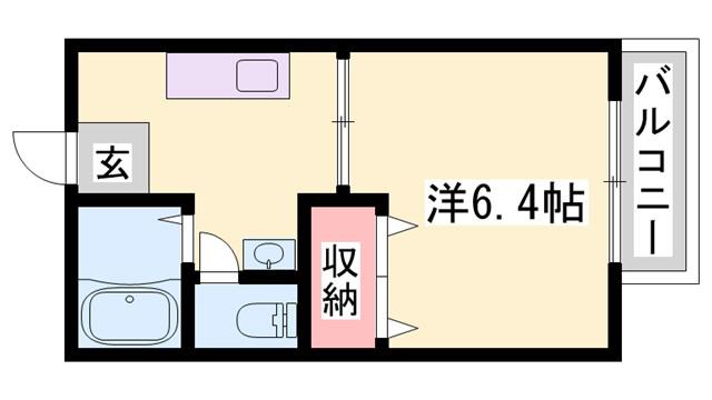 レーベンスガルテン(1K/2階)の間取り写真