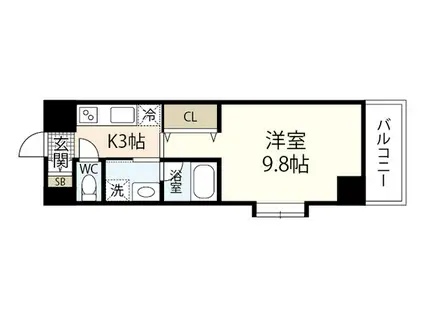 フェリーチェグランデ舟入中町(1K/5階)の間取り写真