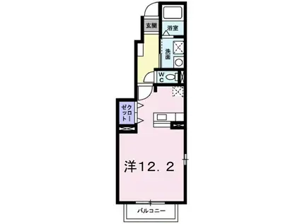 ウィンディー・ヒルズ(ワンルーム/1階)の間取り写真