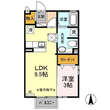 メゾン・ド・エスポワール(1LDK/1階)の間取り写真