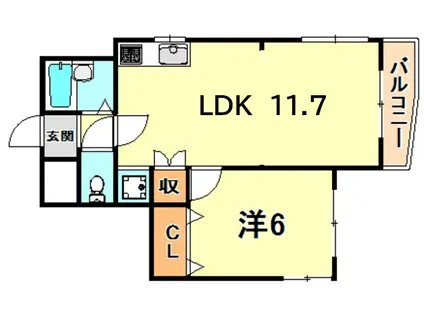 ルフォンリヴェント池袋(1LDK/14階)の間取り写真