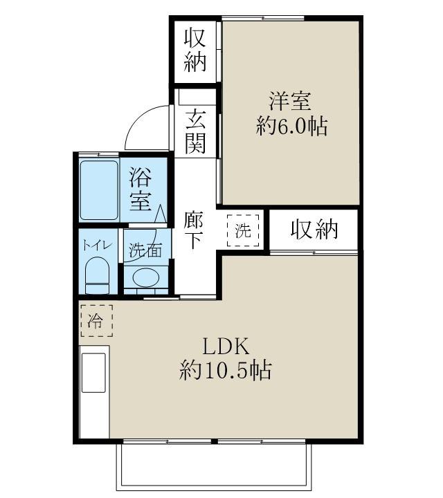 セントラルハイツA(1LDK/2階)の間取り写真