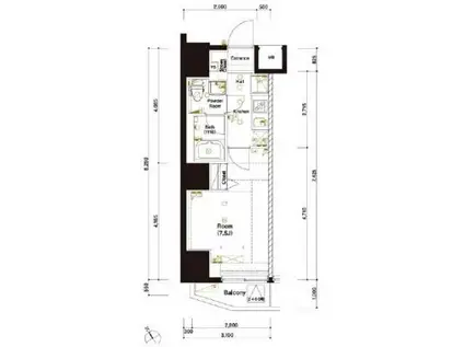 マーロ後楽園(1K/5階)の間取り写真