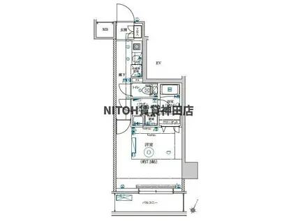 LEXE AZEST横濱関内(1K/2階)の間取り写真