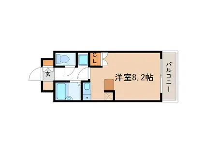 エクステリアJIN川内(ワンルーム/3階)の間取り写真