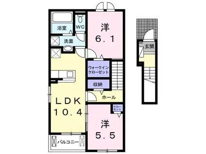 アドバンスI(2LDK/2階)の間取り写真