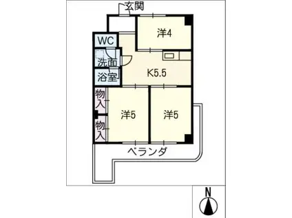 ISHIKAWAビル(3K/2階)の間取り写真