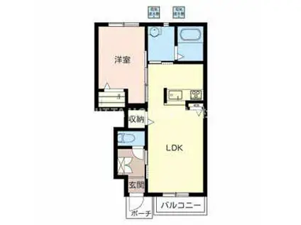 セリシール浜(1LDK/1階)の間取り写真