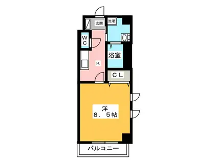 グランメールコート永田町(1K/4階)の間取り写真