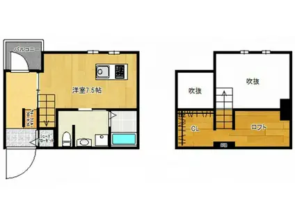 EPIC田方(ワンルーム/2階)の間取り写真