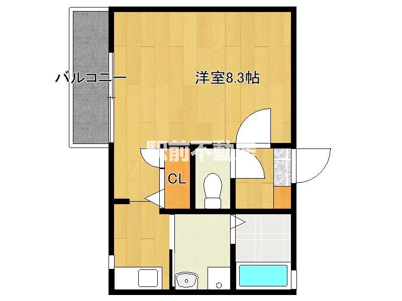 プライマリー久留米津福駅前(1K/1階)の間取り写真