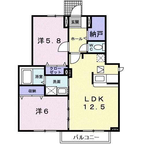 イーストパレス6・1(2LDK/1階)の間取り写真