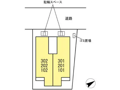 D BLESS宿河原(2LDK/3階)の間取り写真