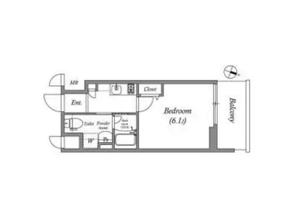 LIVECASA上新庄(1K/4階)の間取り写真