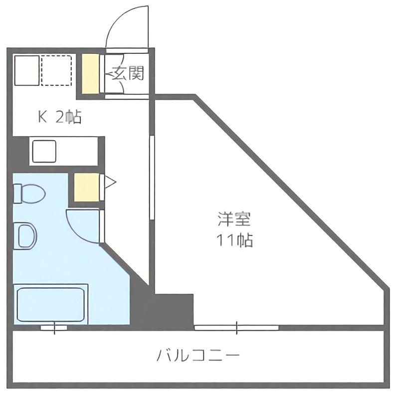 AMSTOWER南6条(1K/11階)の間取り写真