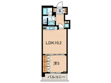 KDXレジデンス芝公園(1LDK/2階)の間取り写真