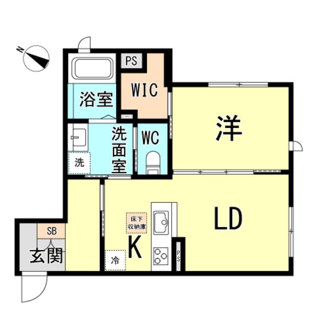 シャーメゾン六甲道(1LDK/1階)の間取り写真