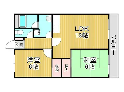 真田マンション(2LDK/4階)の間取り写真