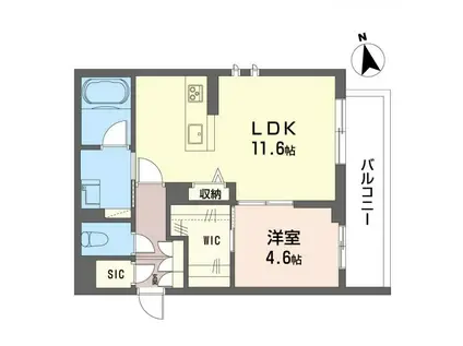 シャーメゾン A(1LDK/2階)の間取り写真