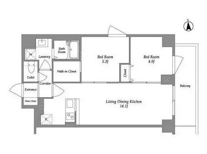 KDXレジデンス上板橋(2LDK/6階)の間取り写真