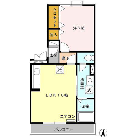 ヴィラ・ラフィーネ(1LDK/3階)の間取り写真