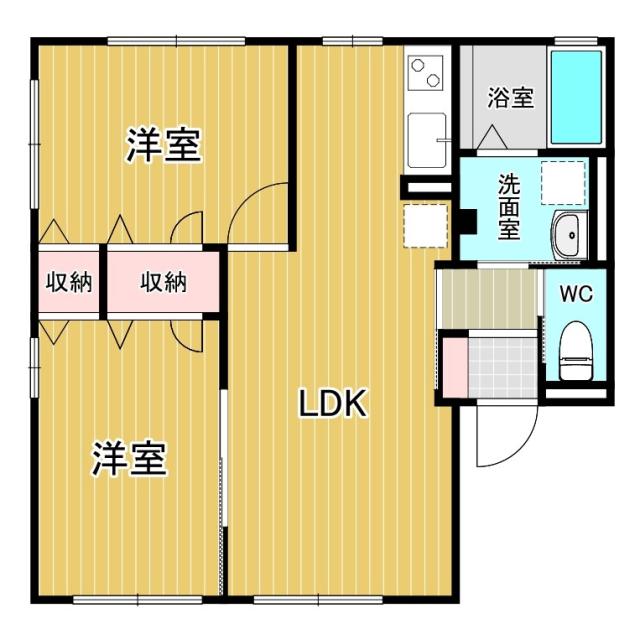 オリビエ(2LDK/2階)の間取り写真