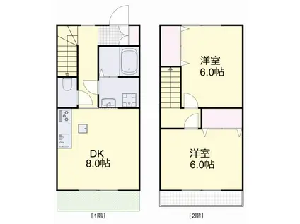 A VOLONTE(2DK/1階)の間取り写真