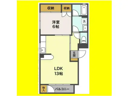 イ・ムーブルパレス大岩(1LDK/1階)の間取り写真