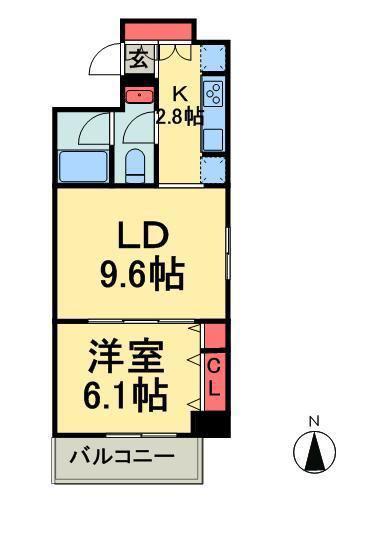 パークアクシス亀戸(1LDK/3階)の間取り写真
