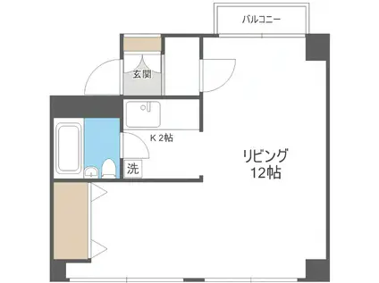 アサヒコートハウス(1K/2階)の間取り写真
