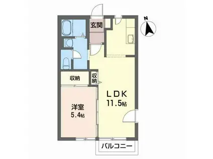 リラ・フィオーレ(1LDK/2階)の間取り写真