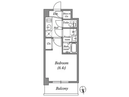 アドバンス西梅田ビオス(1K/2階)の間取り写真
