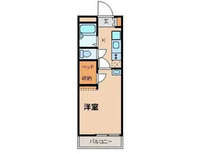 レオパレスイーストヒルズ(1K/4階)の間取り写真